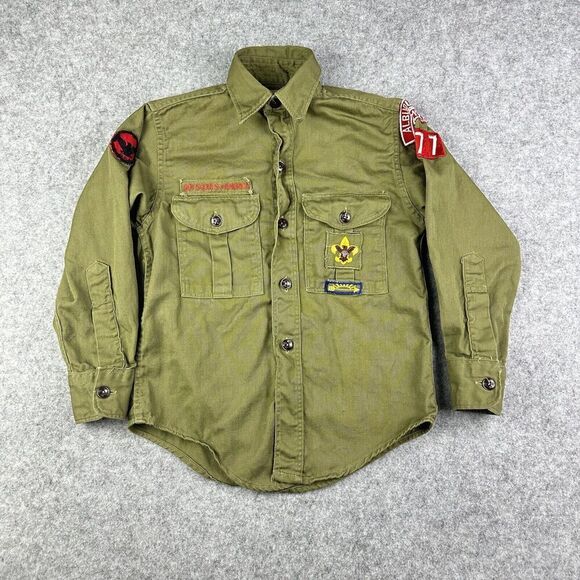 BSA Other - VTG BSA Boy Scouts of America Uniform Shirt Sanforized Boys 12 Regular 50s 60s*